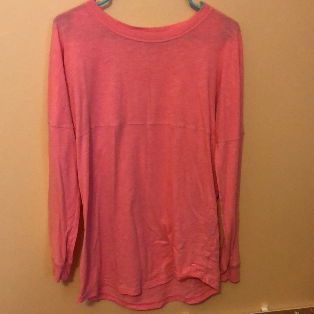 PINK bright pink oversized long sleeve tee